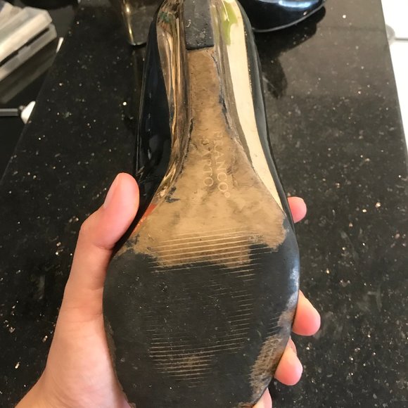 FRANCO SARTO CLASSIC BLACK AND GOLD WEDGE - Picture 5 of 15